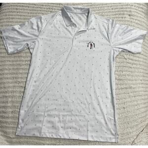 Antigua Golf Polo The Links at Outlook Men's Size Medium White Diamond Pattern